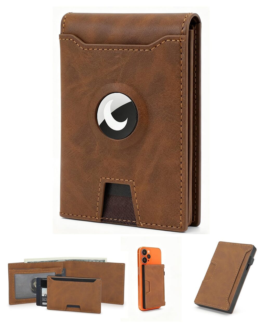 3109 Airtag Wallet 2 IN 1 Pop Up Card Case RFID Blocking Smart Wallet